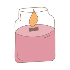 candle cozy home pink fire element icon