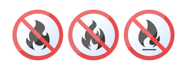 No fire vector icon in flat style