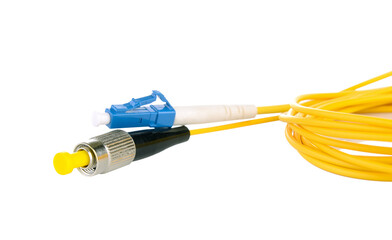 Fiber optic cables isolated on transparent png