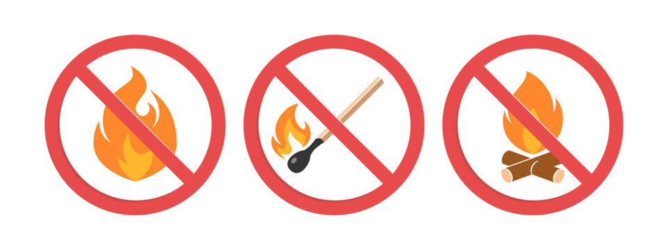 No open fire vector icon in flat style