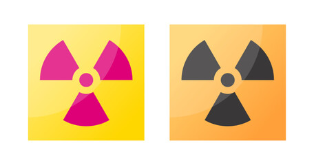 Ionizing radiation signs in flat style, vector