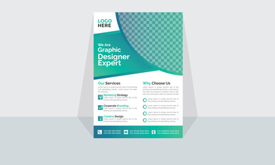 Modern Corporate and Creative Business Flyer Design Template Horizontal Name Flyer Simple and Clean Visiting Flyer Vector illustration Colorful Business Flyer, Brochure Design