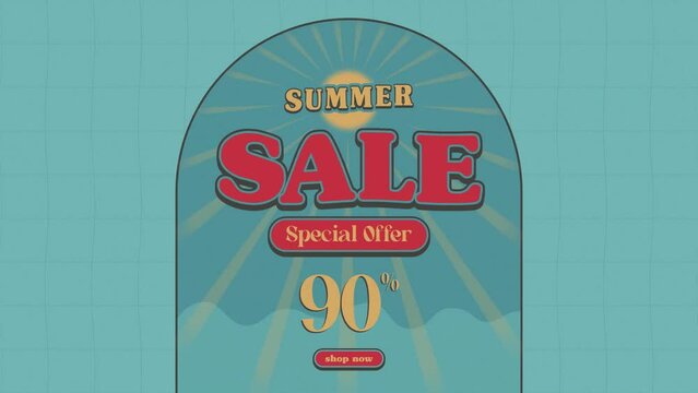 template social media Summer sale special offer 90% Shop now
