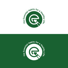 cute eco food logo design