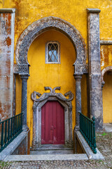Islamic decorative detail in an entrance door in the Pluma Palace,Quinta da Pena,Sintra.