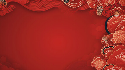 Background template with chinese pattern in red
