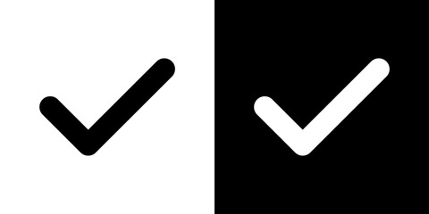 Black check mark vector illustration set. OK sign. Checklist mark icon.