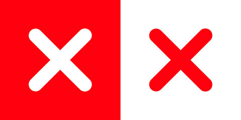Red cross vector illustration. Negative sign. Checklist mark icon.