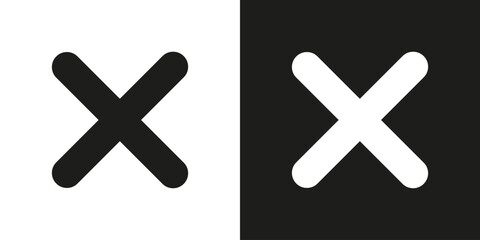 Obraz premium Black cross vector illustration. Negative sign. Checklist mark icon.