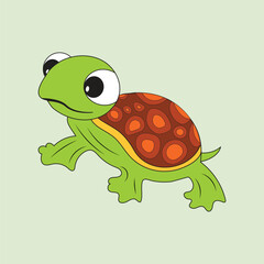 Vector cute sea turtle cartoon