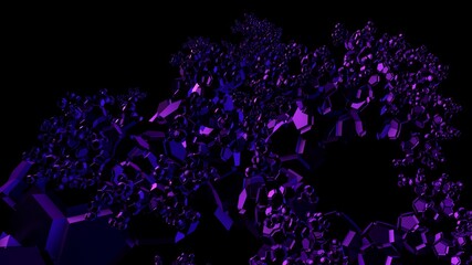3D RENDER ABSTRACT PARTICLE AND CUBES