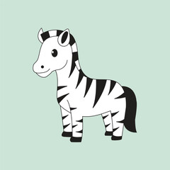 Fototapeta na wymiar Vector cute zebra cartoon