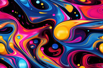 Nahtloses Muster - Wiederholende Textur von psychedelischer Neon Farbe - obrazy, fototapety, plakaty