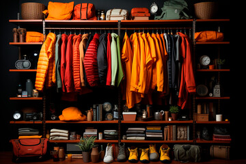 wardrobe with clothes.generative ai