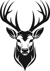 Deer head vector isolated on white background, logo, emblem, mascot, tattoo design
