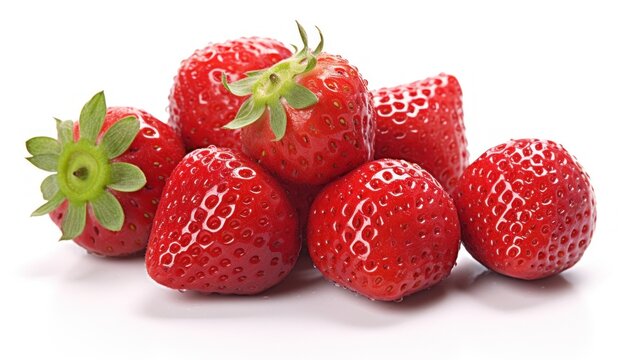 A pile of strawberries sitting on top of each other. Generative AI image.