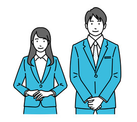 男女人物アイコン挨拶イラスト