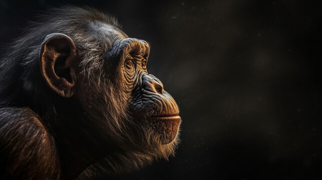  close up head of monkey  HD 8K wallpaper Stock Photographic Image