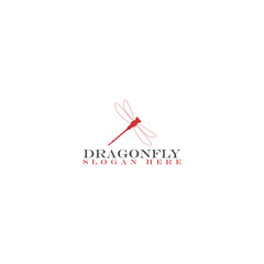 Dragonfly Logo Design Template isolated on white background