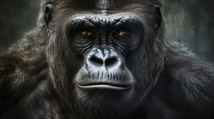 Fototapeta premium close up head of monkey HD 8K wallpaper Stock Photographic Image