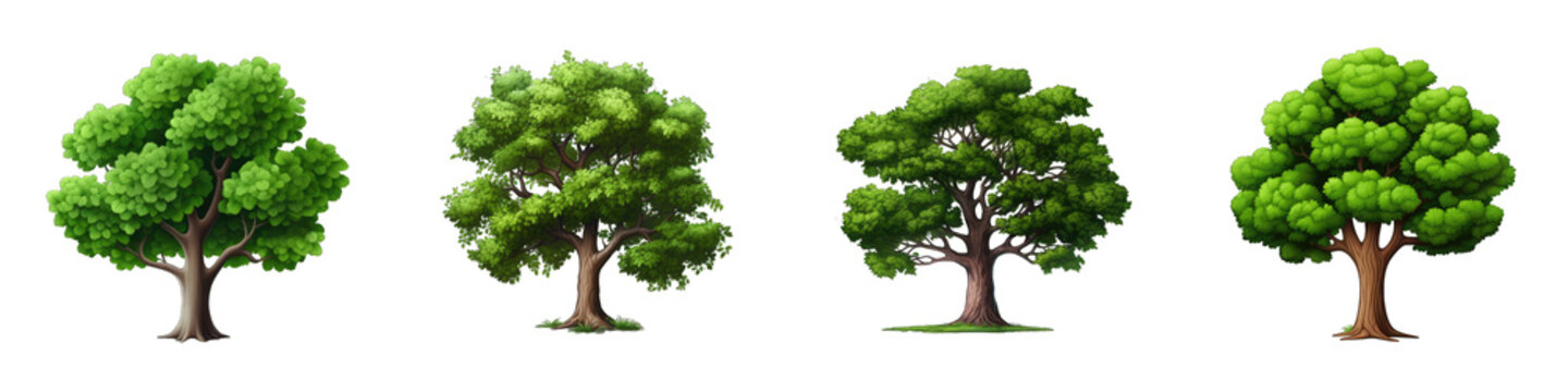 Tree clipart collection, vector, icons isolated on transparent background