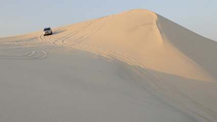Enthusiasts in Qatar drive to sand dunes in their SUV during weekends.  Dune bashing is a great leisure time sport in Qatar. 