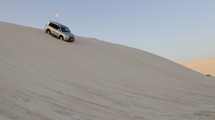 Enthusiasts in Qatar drive to sand dunes in their SUV during weekends.  Dune bashing is a great leisure time sport in Qatar. 
