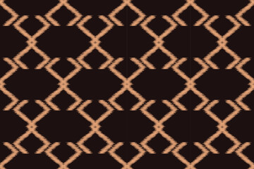 Ethnic Ikat fabric pattern geometric style.African Ikat embroidery brown Ethnic oriental pattern brown background. Abstract,vector,illustration.Texture,wallpaper,frame,decoration,carpet,motif.