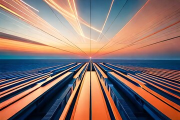 sunset on the bridge generated ai