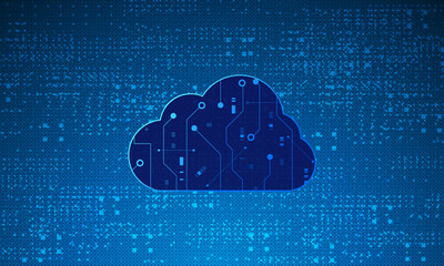 Modern cloud technology futuristic, online storage, work from home	
