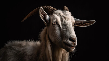 Fototapeta premium close up of a goat HD 8K wallpaper Stock Photographic Image