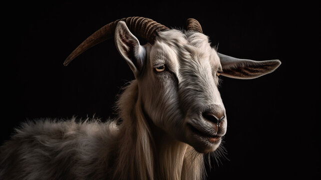 close up of a goat HD 8K wallpaper Stock Photographic Image
