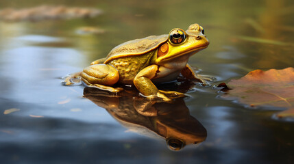 frog in the water HD 8K wallpaper Stock Photographic Image