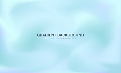 Design of soft blue wavy wallpaper for landing pages. Horizontal silky pastel cyan background with gradient defocused soft pattern. Layout of widescreen empty sky banner with copy space