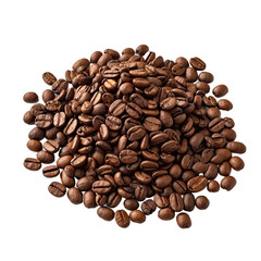 A pile mountain of coffee black beans on top view