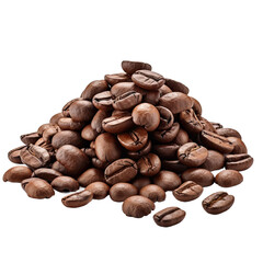 A pile mountain of coffee black beans on top view