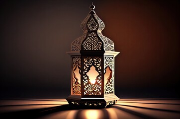 Fototapeta na wymiar Muslim Lantern Design Backdrop Generative AI