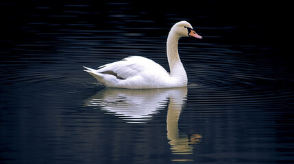 white swan on the lake HD 8K wallpaper Stock Photographic Image