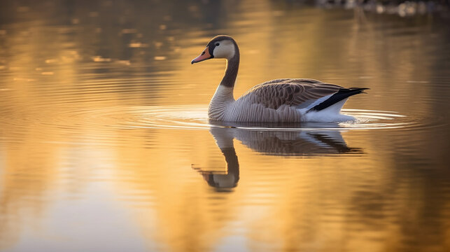 swan on the lake HD 8K wallpaper Stock Photographic Image