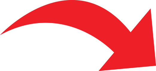 Red arrow on white background. Arrows for app, website, social media and digital vector illustration