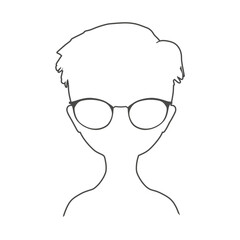 Beauty and fashion. Face front view. Elegant girl wearing spectacles