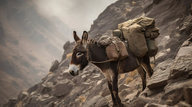 donkey on the mountain
