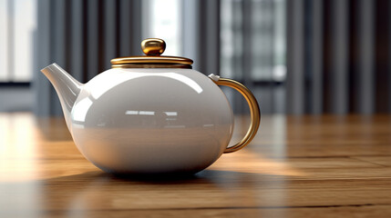 kettle on a table HD 8K wallpaper Stock Photographic Image