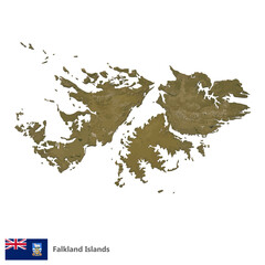 Falkland Islands Topography Country Map Vector