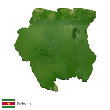 Suriname Topography Country Map Vector