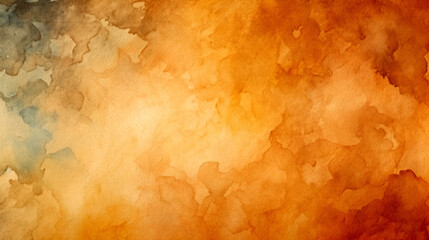 Baroque Inspired Backdrop: Abstract Watercolor Painting with Blends of Orange, Yellow, and Blue. Paper Texture