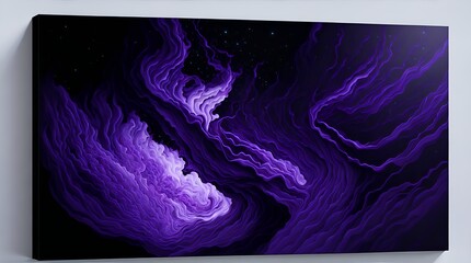 Photo of purple swirls on a black background, abstract art photo