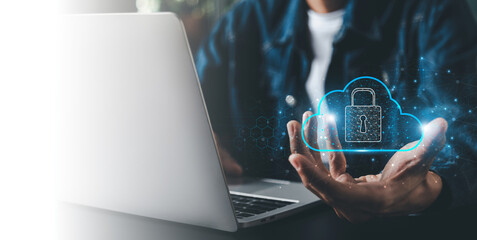 Cyber security protection  user privacy security and encryption, secure internet access Future technology and cybernetics, screen padlock , Cybersecurity and privacy concepts .