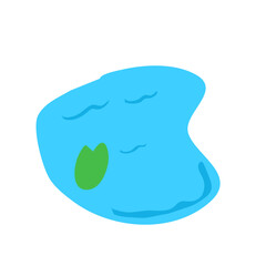 Swamp Illustration With Lotus Plants