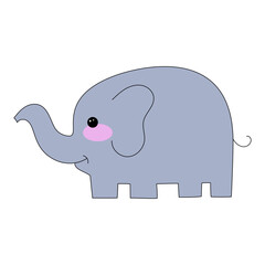 elephant gray childish vector drawing
